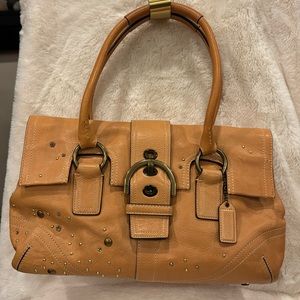 Rare Vintage COACH soho with Swarovski crystals and studs satchel style handbag